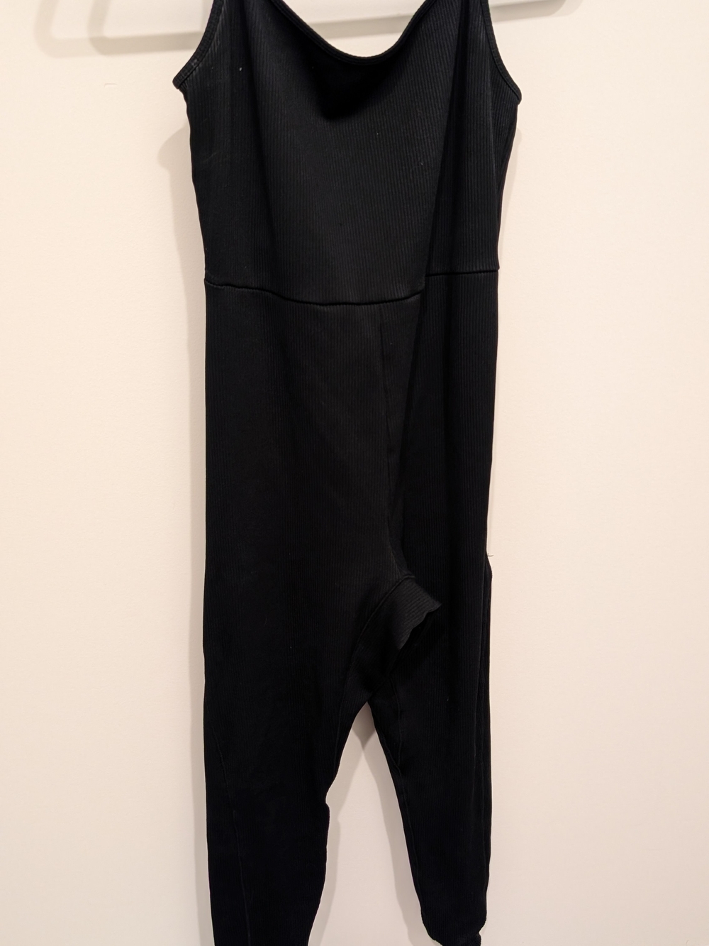 Sleeveless Black Ribbed Jumpsuit